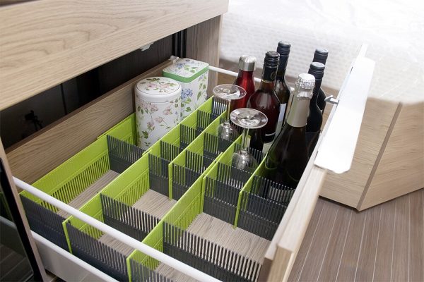 système de rangement pour tiroir de kitchenette de camping-car
